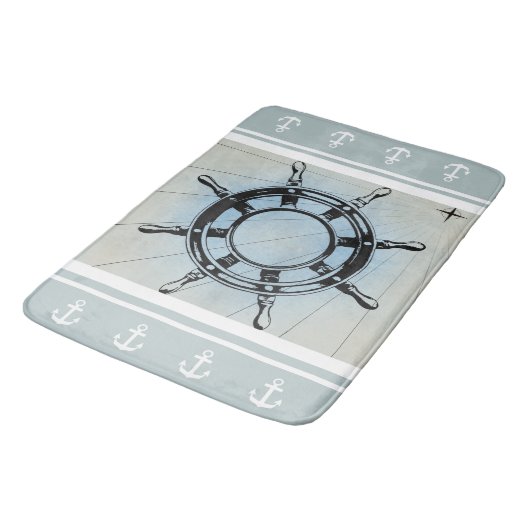 Fantasionblauw Nautical Threatbath Mat (Gekanteld)