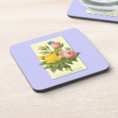 Fantasiroze gele rozen drankjes onderzetter (Linkerzijde)