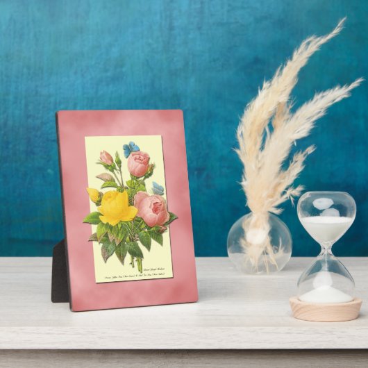 Fantasiroze gele rozen fotoplaat (Zijkant)