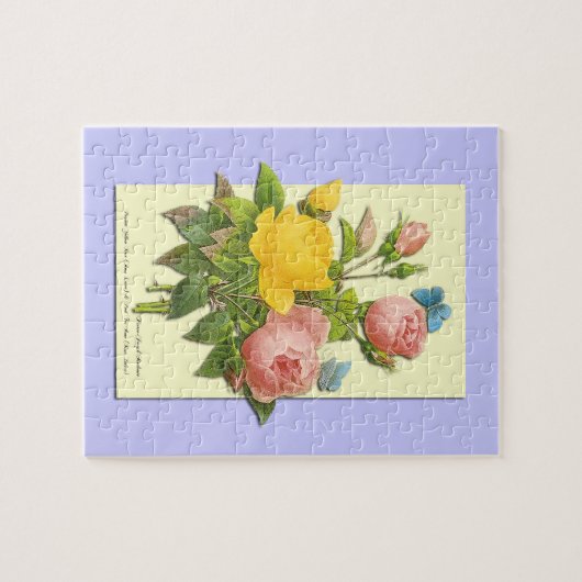 Fantasiroze gele rozen legpuzzel (Horizontaal)