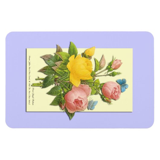 Fantasiroze gele rozen magneet (Horizontaal)