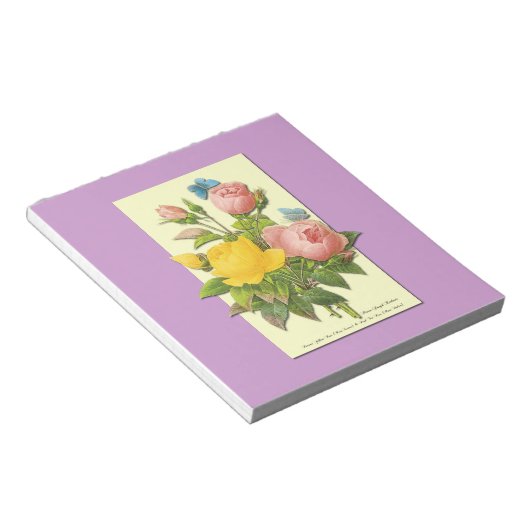 Fantasiroze gele rozen notitieblok (Schuin)