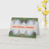 Fantasmagorical Cicada Birthday to Personalize Kaart (Gele Bloem)