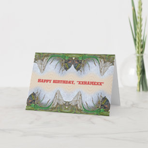 Fantasmagorical Cicada Birthday to Personalize Kaart