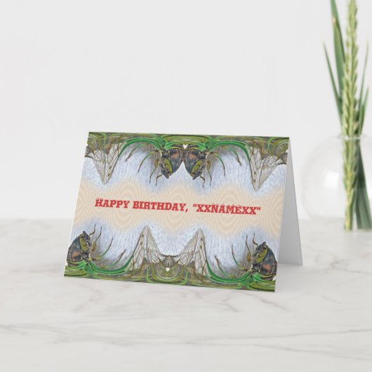 Fantasmagorical Cicada Birthday to Personalize Kaart (Voorkant)