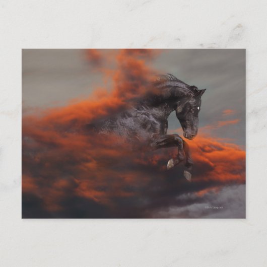 Fantassische paarden: wolken briefkaart (Voorkant)