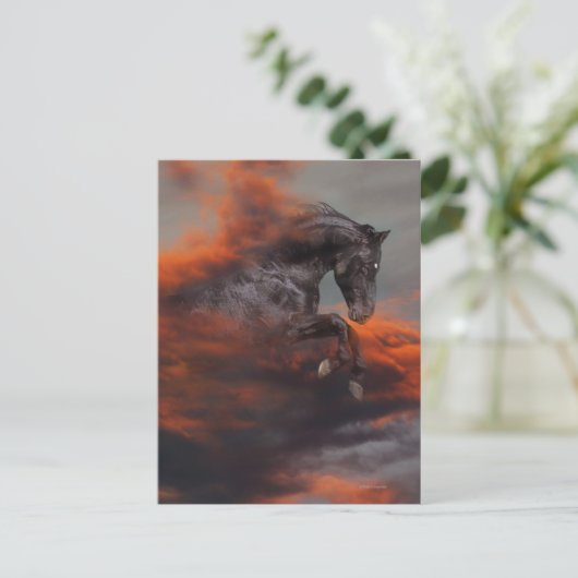 Fantassische paarden: wolken briefkaart (Staand voorkant)