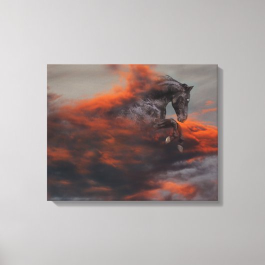 Fantassische paarden: wolken canvas afdruk (Voorkant)