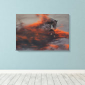Fantassische paarden: wolken canvas afdruk (Insitu (Houten vloer))