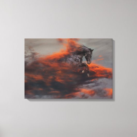 Fantassische paarden: wolken canvas afdruk (Voorkant)
