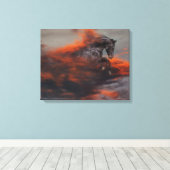 Fantassische paarden: wolken canvas afdruk (Insitu (Houten vloer))