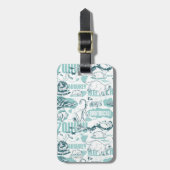 Fantastic Beasts Blue Pattern Bagagelabel (Voorkant verticaal)