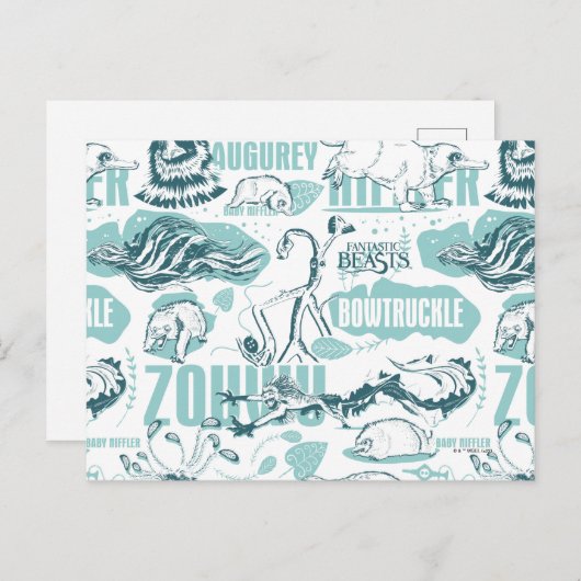 Fantastic Beasts Blue Pattern Briefkaart (Voorkant / Achterkant)