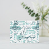 Fantastic Beasts Blue Pattern Briefkaart (Staand voorkant)