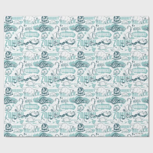 Fantastic Beasts Blue Pattern Cadeaupapier (Vlak)