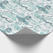 Fantastic Beasts Blue Pattern Cadeaupapier (Hoek)