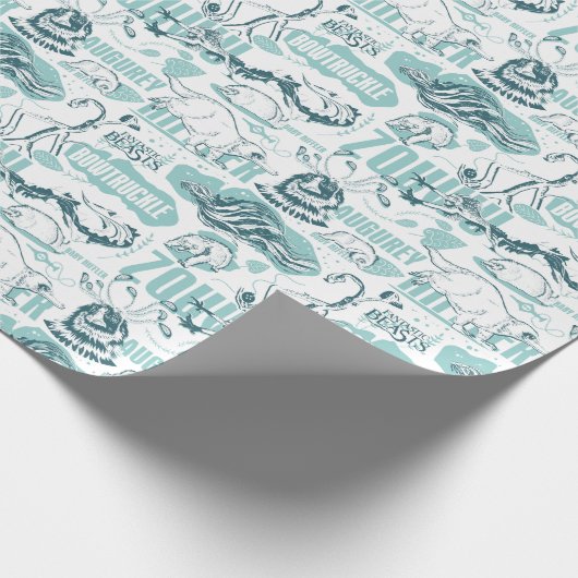 Fantastic Beasts Blue Pattern Cadeaupapier (Hoek)