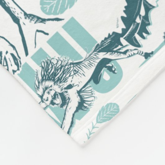 Fantastic Beasts Blue Pattern Fleece Deken (Hoek)