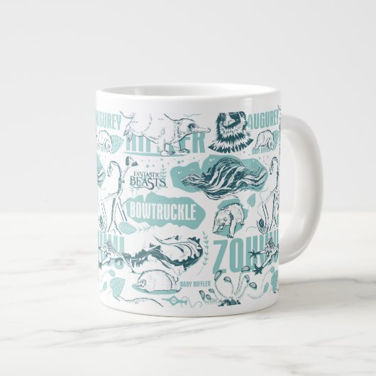 Fantastic Beasts Blue Pattern Grote Koffiekop (Voorkant rechts)