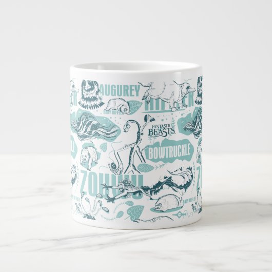 Fantastic Beasts Blue Pattern Grote Koffiekop (Voorkant)