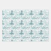 Fantastic Beasts Blue Pattern Inpakpapier Vel (Voorkant 3)