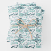 Fantastic Beasts Blue Pattern Inpakpapier Vel (In situ)