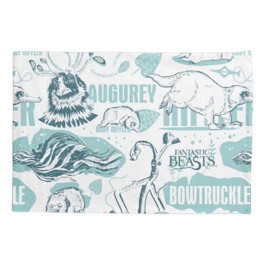 Fantastic Beasts Blue Pattern Kussensloop (Achterkant)