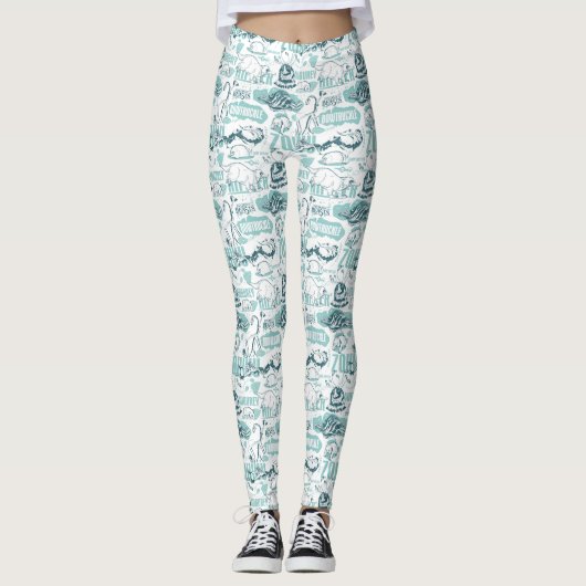 Fantastic Beasts Blue Pattern Leggings (Voorkant)