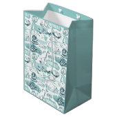 Fantastic Beasts Blue Pattern Medium Cadeauzakje (Achterkant Gekanteld)