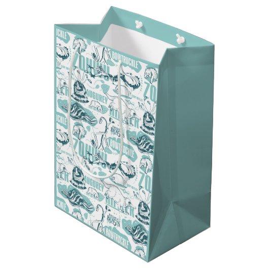 Fantastic Beasts Blue Pattern Medium Cadeauzakje (Achterkant Gekanteld)