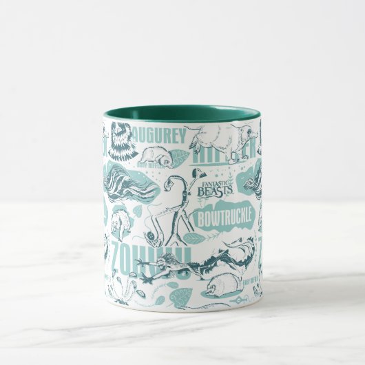 Fantastic Beasts Blue Pattern Mok (Midden)