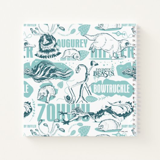 Fantastic Beasts Blue Pattern Notitieboek (Achterkant)