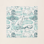 Fantastic Beasts Blue Pattern Sjaal<br><div class="desc">Bekijk dit  blauwe patroon met Fantastic Beasts en hun namen.</div>