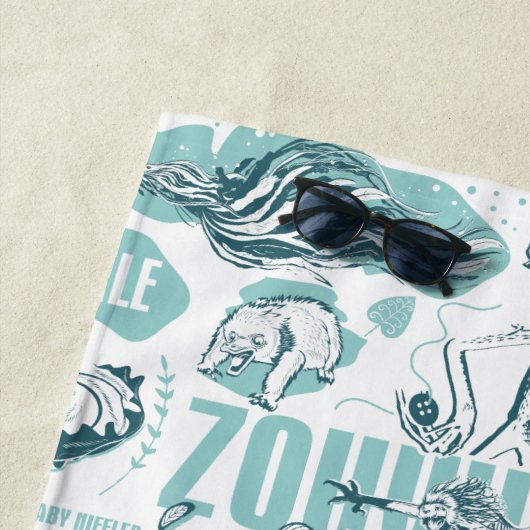 Fantastic Beasts Blue Pattern Strandlaken (In situ)