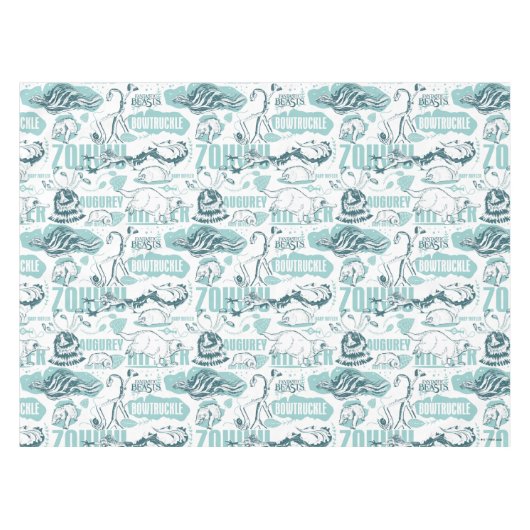 Fantastic Beasts Blue Pattern Tafelkleed (Voorkant (Horizontaal))