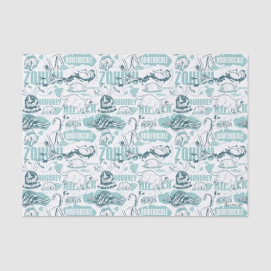 Fantastic Beasts Blue Pattern Tissuepapier (Voorkant)