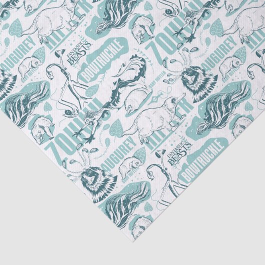 Fantastic Beasts Blue Pattern Tissuepapier (Detail)