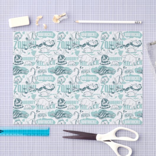 Fantastic Beasts Blue Pattern Tissuepapier (Craft)