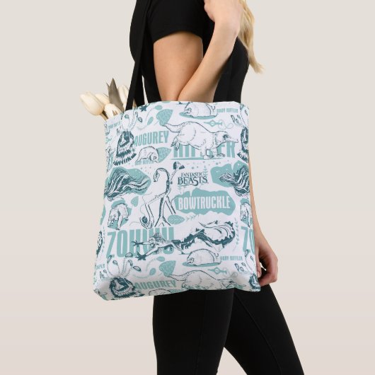 Fantastic Beasts Blue Pattern Tote Bag (Dichtbij)