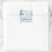 Fantastic Beasts Blue Pattern Vierkante Sticker (Tas)