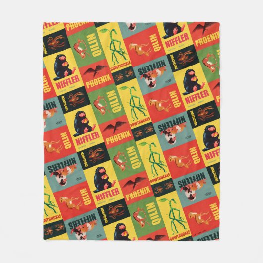 Fantastic Beasts  Pattern Fleece Deken (Voorkant)