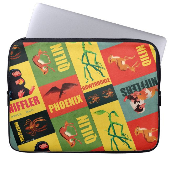 Fantastic Beasts  Pattern Laptop Sleeve (Voorkant)