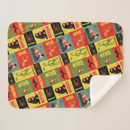 Fantastic Beasts  Pattern Sherpa Deken (Voorkant (horizontaal))