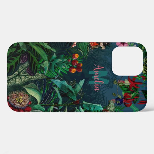 Fantastic Fabulous Midnight Rainforest Monogram Case-Mate iPhone Case (Achterkant (horizontaal))