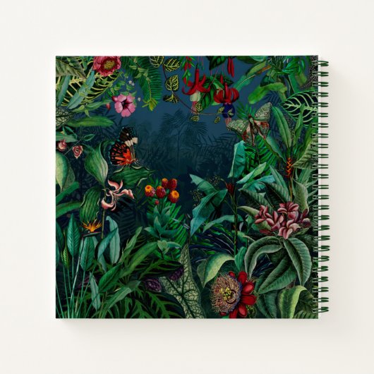 Fantastic Fabulous Midnight Rainforest Monogram Notitieboek (Achterkant)