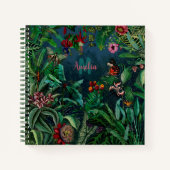 Fantastic Fabulous Midnight Rainforest Monogram Notitieboek (Voorkant)