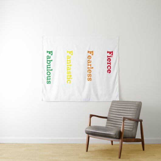 Fantastic Fabulous Quote Fierce Fearless Wandkleed (In Situ (horizontaal))
