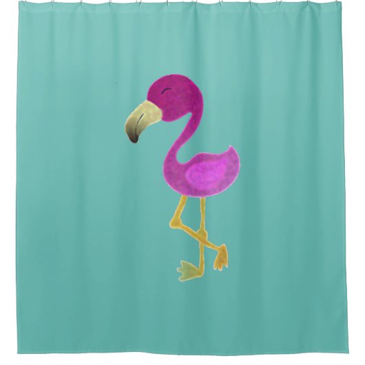 Fantastic Flamingo Douchegordijn (Voorkant)