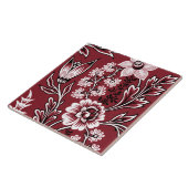 Fantastic Flowers (Maroon) Fine Art Tegeltje (Zijkant)