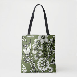 Fantastic Flowers (Moss Green) Fine Art Tote Bag